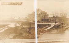 INDIANAPOLIS Indiana postcard RPPC Marion County flood disaster bridge wash out