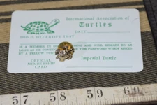INTERNATIONAL ASSOCIATION OF TURTLES Membership Card Lapel Hat PIN Pinback
