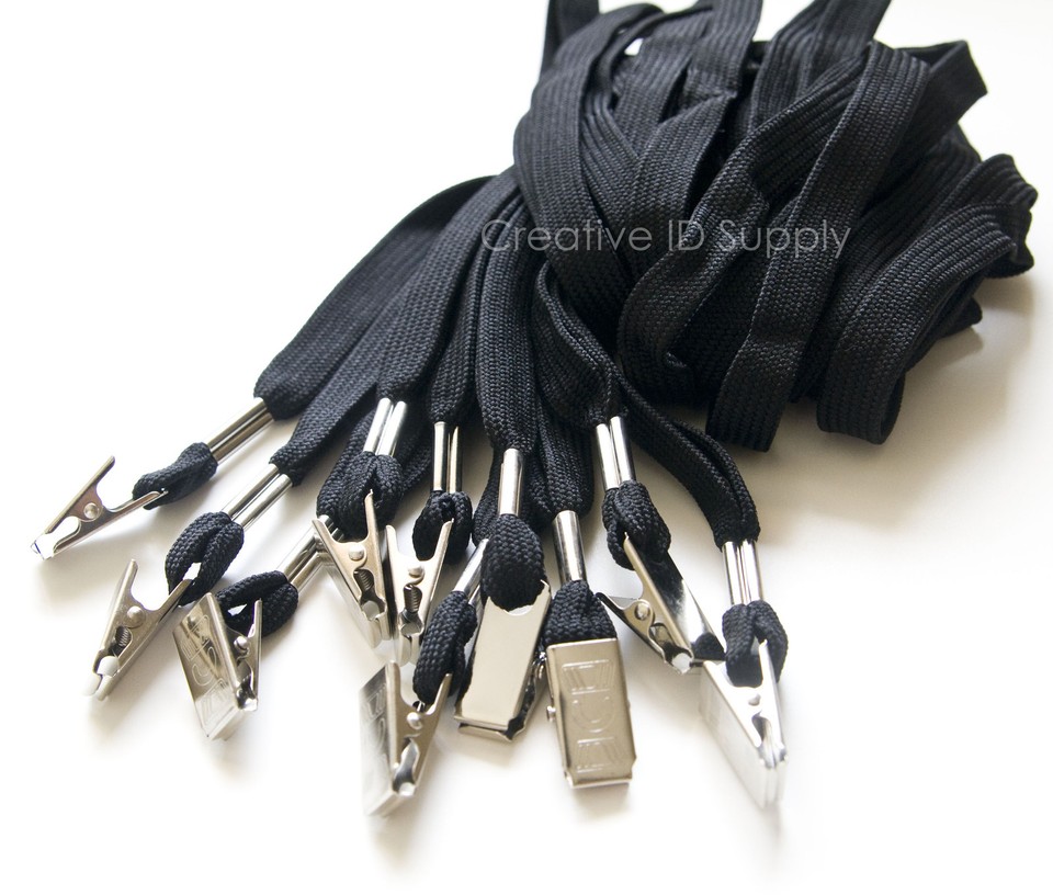WHOLESALE 100 PCS ID LANYARD ID BADGES NECK STRAP WITH BULLDOG CLIP ...