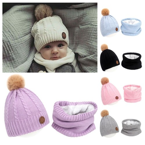 Gorra de bebé Juego de sombreros y bufandas para Bufanda For 0-3 Years eBay