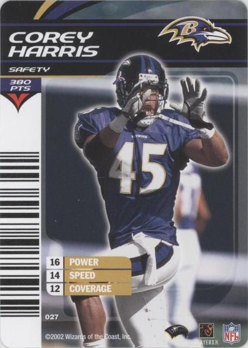 2002-03 NFL Showdown Corey Harris #027 - 1 of 2