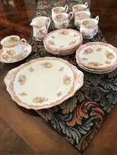 REDUCED PRICE ROYAL ALBERT TEA SET, Pattern 1121 Pink, 21 Pieces, EXCELLENT COND