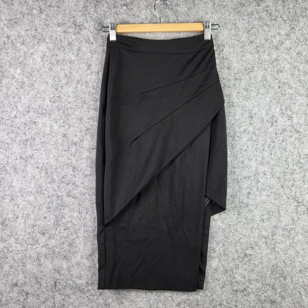 MDS Womens Pencil Straight Skirt Size XS Extra Small Black Zip Casual 1641