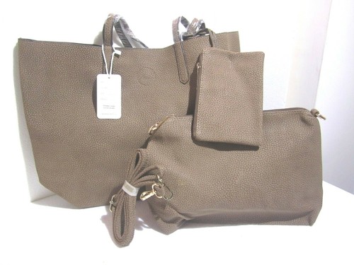 Set borse beige donna valigetta grande tracolla e pochette interna o da  polso | eBay