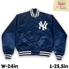 Vintage 80s Starter Diamond Collection Satin Bomber Jacket New York Yankees Sz L