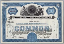 1957 Gardner-Denver Company Vintage Stock Certificate Ingersoll Rand Merged 9715