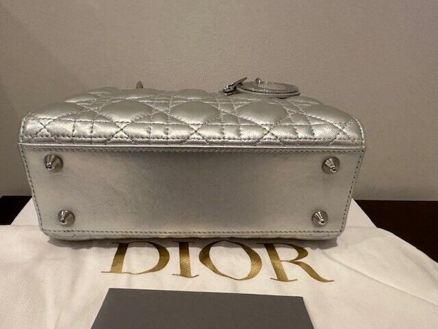 Small Dior Or Lady Dior My ABCDior Bag Metallic Silver