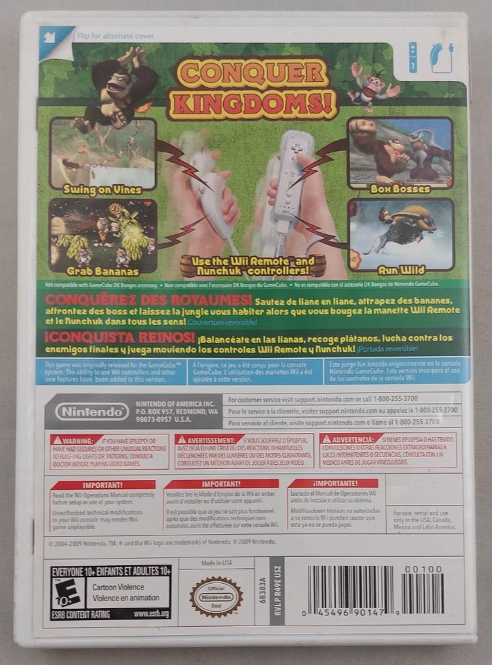 Donkey Kong Jungle Beat - New Play Control (Nintendo Wii 2009) Complete - Tested - Image 3 of 3