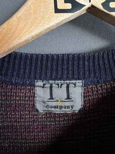 Maglione maglia vintage Fair Isle uomo grande grigio anni 90 classico preppy geometrico 3D - Foto 3 di 5
