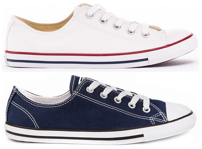 womens converse white all star dainty canvas trainers