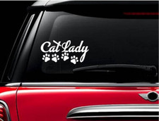 Cat Lady Paws Cats Crazy Kitten Rescue Pet Pets Car Laptop Decal Paw Sticker