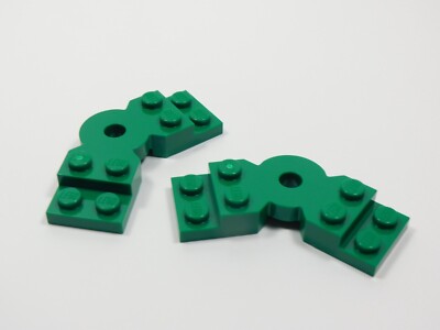 LEGO 2 Green 2x6x2/3 Modified Bent Plates Part 79846 B3