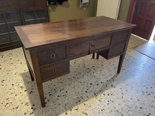 Scrittoio scrivania st.Luigi XVI inglese in mogano, fine '800 - L 120 cm!