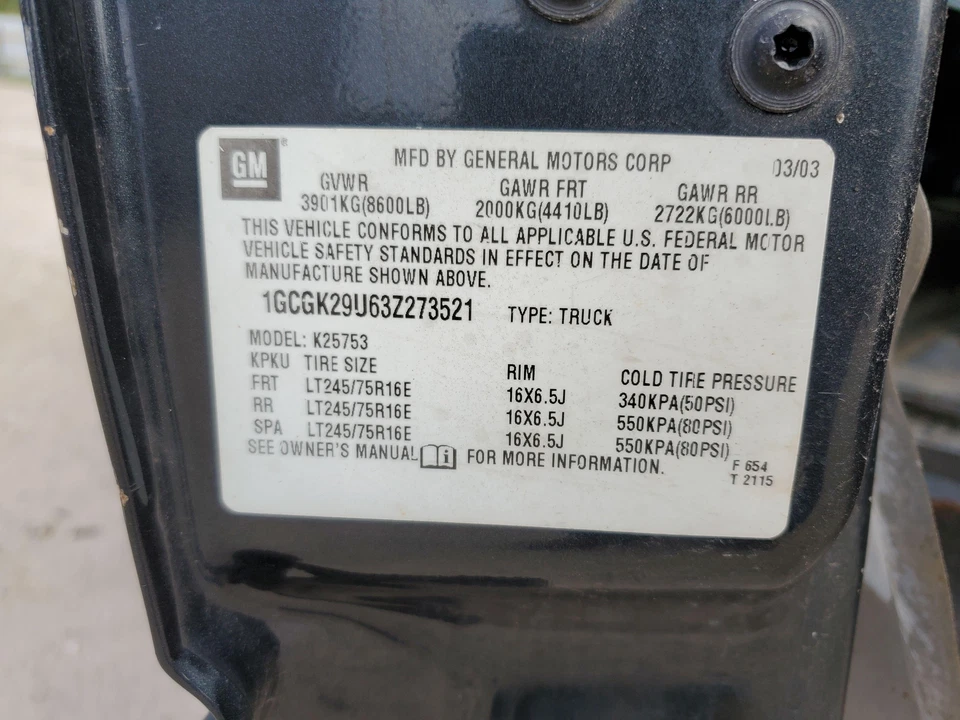 1999-2006 Chevy GMC 1500 2500 3500 conjunto de eixo dianteiro (relação 3,73 opt GT4) - Imagem 2 de 4
