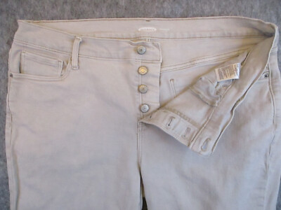 Old Navy Jeans Womens 14 Beige Denim Boyfriend Mid Rise Light Wash Retro 38x28