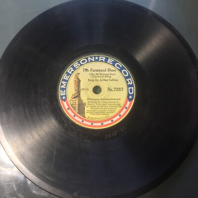 Arthur Collins Farmyard Blues vaudeville Arthur Burdin So Long 7 78 EMERSON 7287