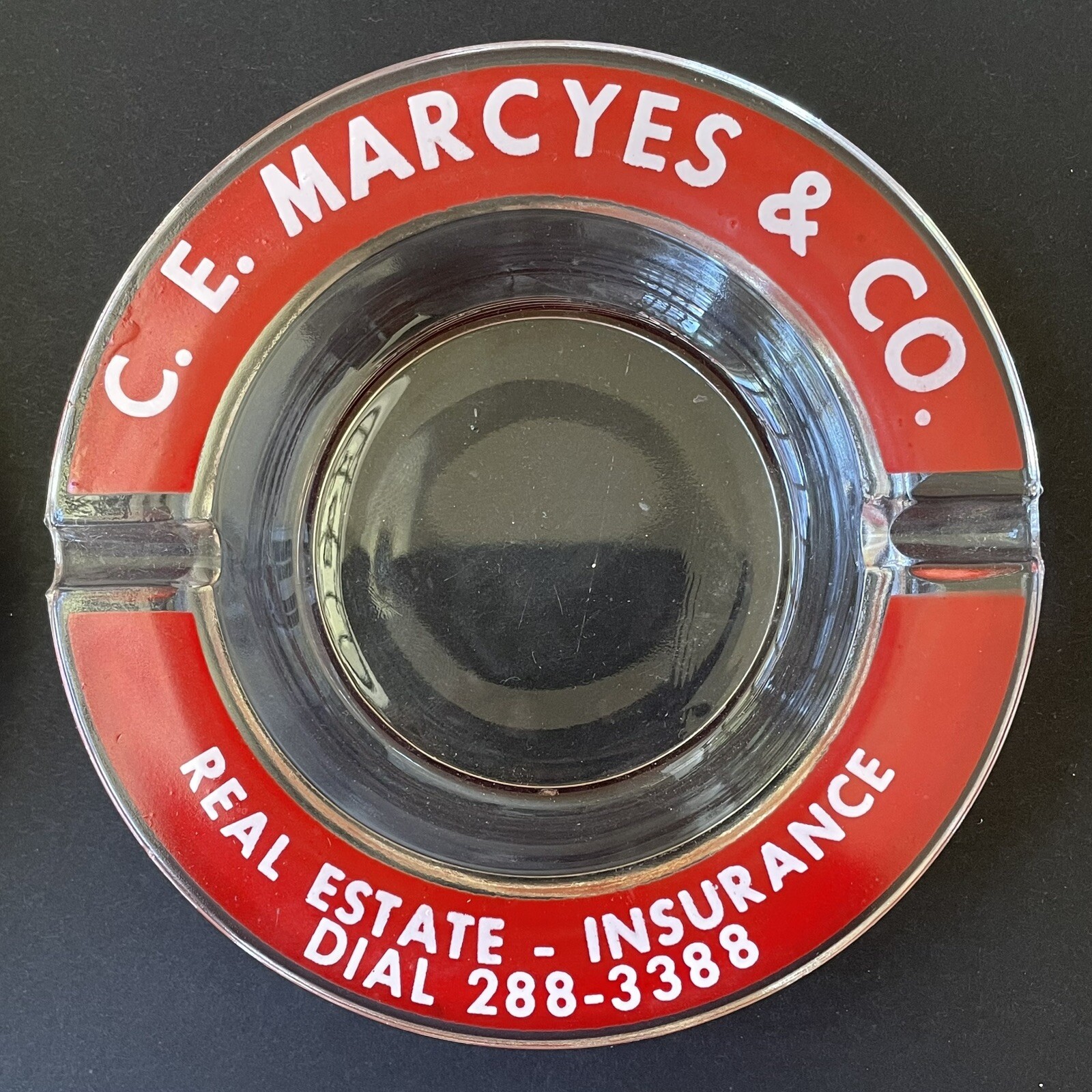 Vintage Ashtray CE Marcyes & Co Real Estate Insurance  1960