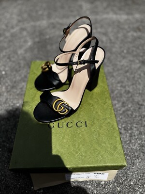 Women's Gucci GG Logo Leather Sandals Size 6 | eBay
