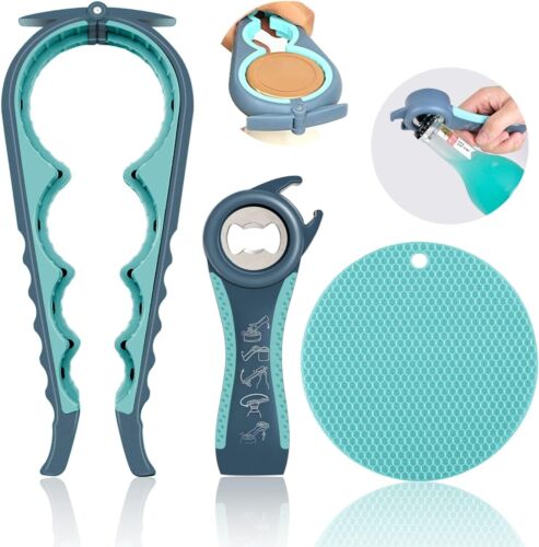 Jar Opener for Weak Hands, Seniors with Arthritis, 5 in 1 Multi Function Bottle