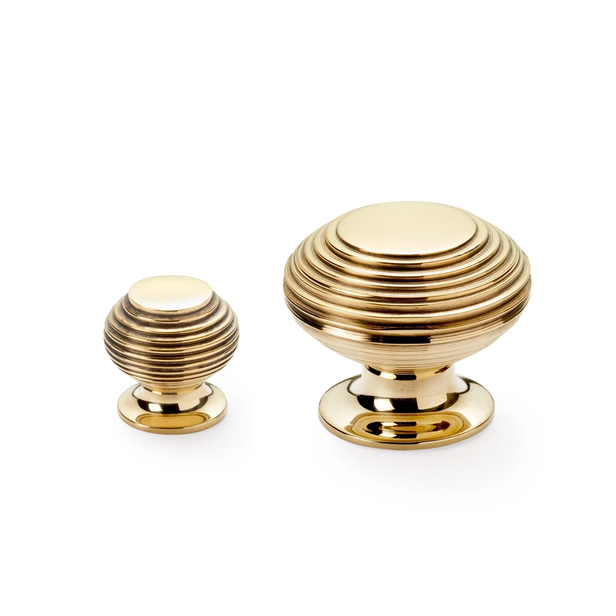 Solid Antique Brass Beehive Cupboard Door Knobs Handles Drawer Knob 2 Sizes