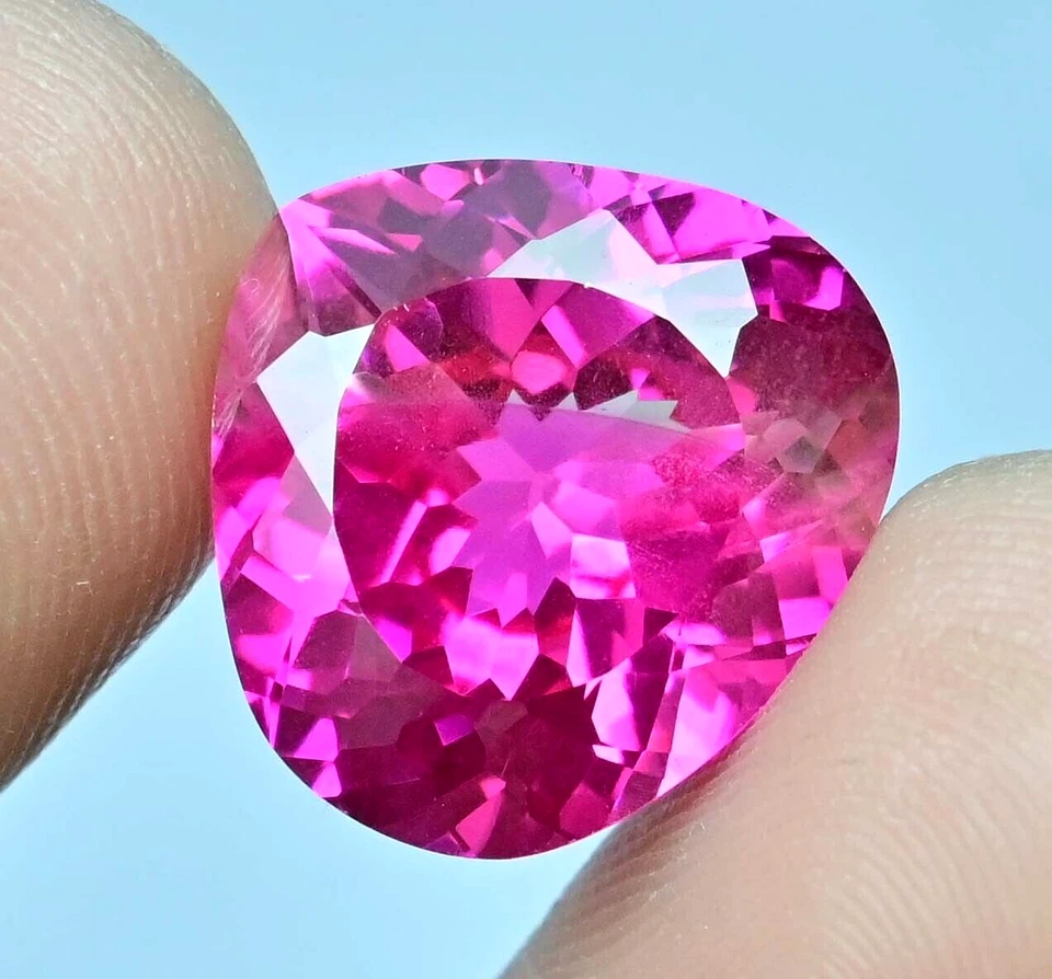 Piedra preciosa impecable certificada pera zafiro pitambari bicolor natural de 15,95 quilates Foto 2 de 4