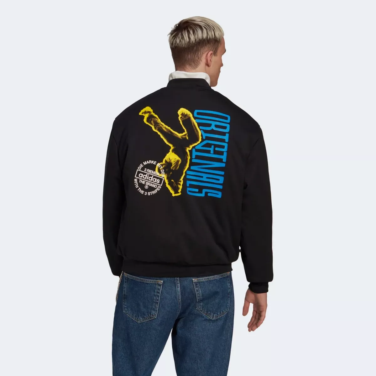 Adidas UNITE GRAPHC VARSITY COACH JACKET Bomber sweat shirt superstar~Men sz 2XL