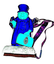 2005 Disney Haunted Mansion 50th Hitchhiking Hatbox Ghost Phineas Popcorn Holder