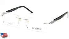 NEW LUMIERE EYEWEAR 6022 C2 SILVER EYEGLASSES GLASSES RIMLESS 51-18-140 B31mm