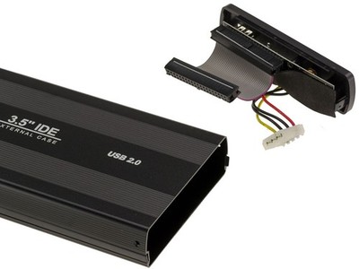Aluminium Gehäuse Für IDE 3.5'' 40 Pin USB 2.0 - SCHWARZ Oder GRAU