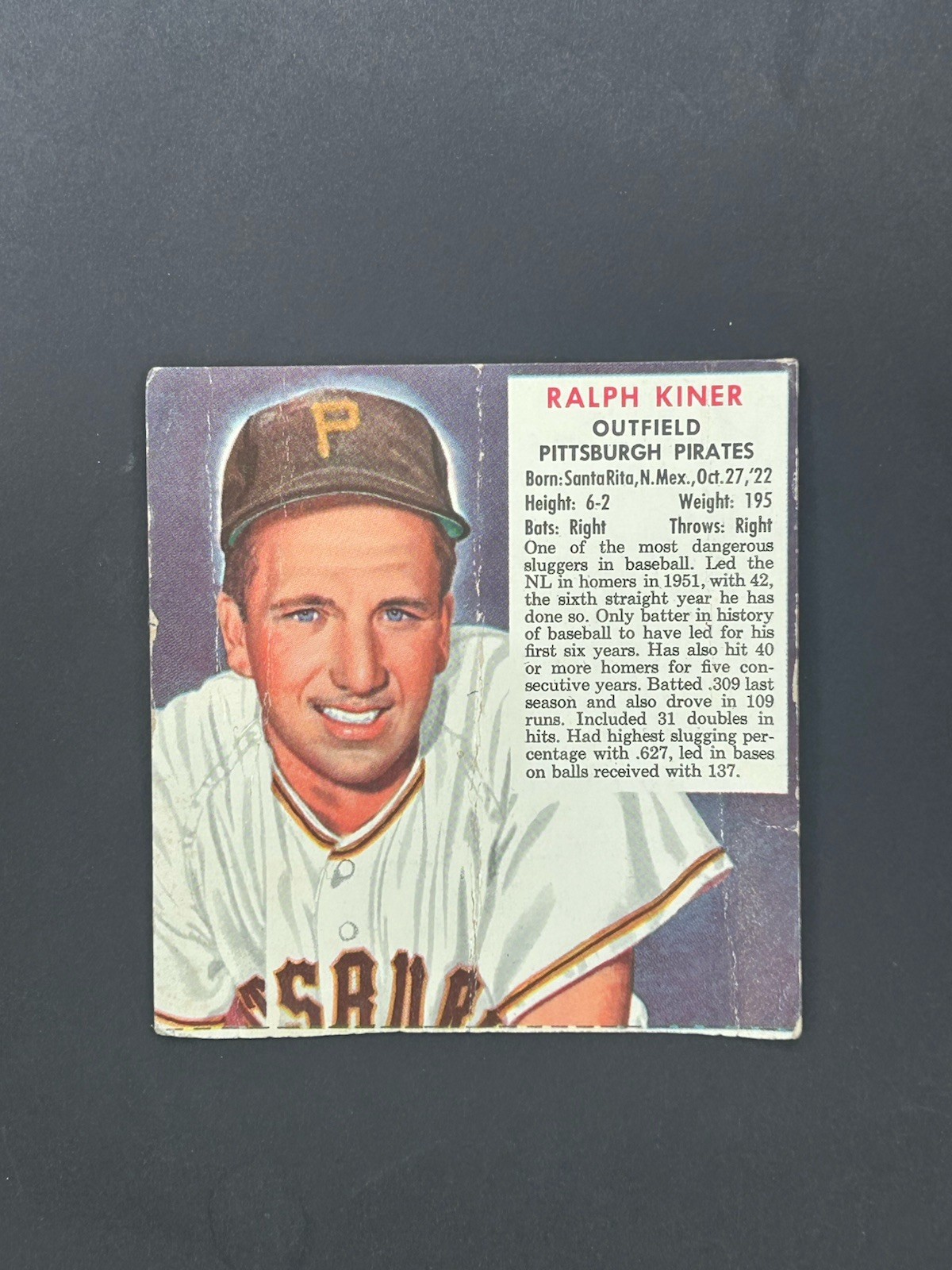 Ralph Kiner #12 Baseball Cards 1952 Red Man Tobacco trading card — raw and PSA graded price guide