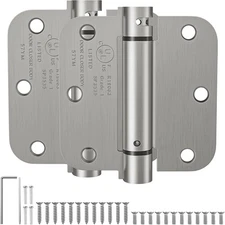 HOSOM Self Closing Door Hinges 3.5 Inch Brushed 2Pack, Nickel 