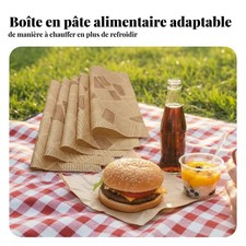 Boîte burger jetable en pulpe, emballage snack écologique, boîte à emporter
