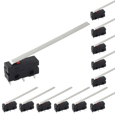 12pcs Mini Micro Limit Switch, 5A 125 250V AC SPDT 1NO 1NC, Snap Action Button T