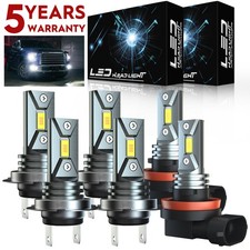For BMW X5 2007-2013 LED Headlight Hi/Low Beam Fog Light Bulbs 6000K White Combo