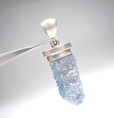 VINTAGE STARBORN MAKER DRUZY QUARZ DESIGN ANHÄNGER CHARM STERLINGSILBER 925.