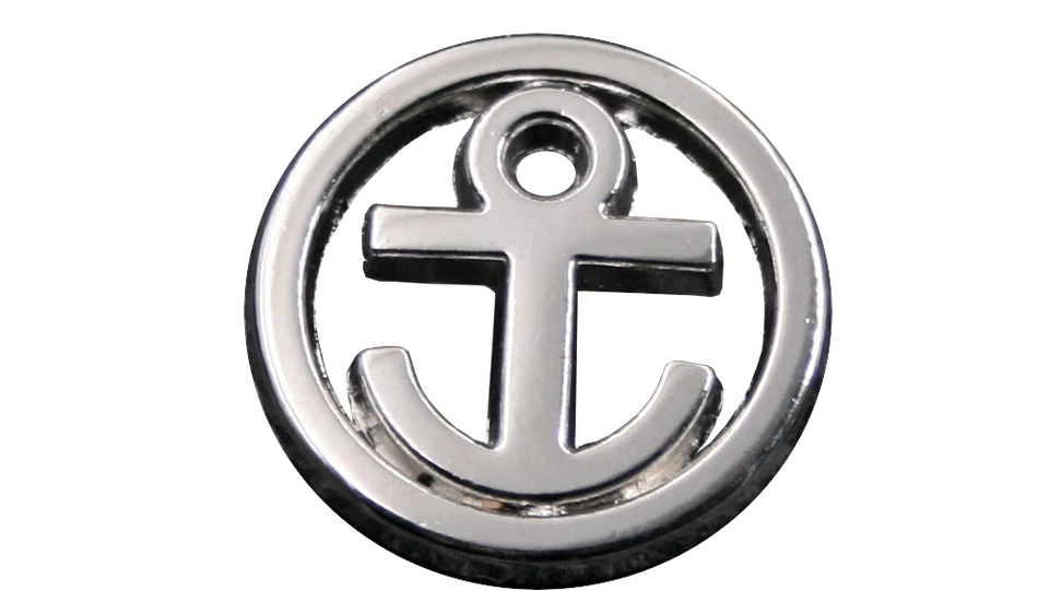 10 Stück silber glänzende Anker Metallknöpfe 19mm oder 23mm - Bild 2 von 4