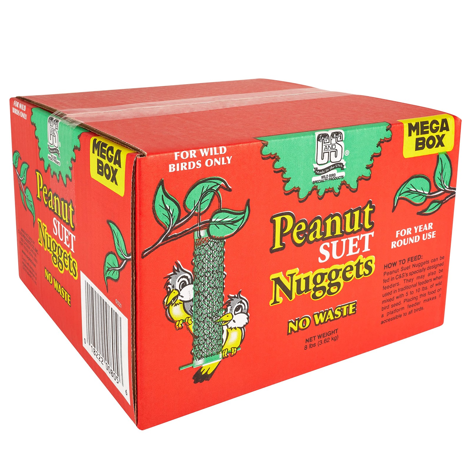 Peanut Suet Nuggets 8 lb Mega Box - High-Energy Bird Food