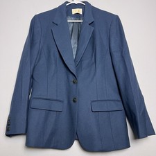 Pendleton Women's Pure Wool Blazer Two Button Blue Sz M USA Made