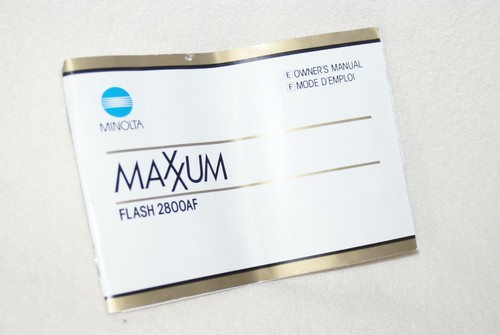Minolta Maxxum 2800 AF Flash Owners Manual - Used