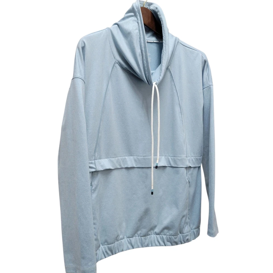 Женский пуловер T by Talbots UPF50 синий с воротником-хомутом средний размер - Изображение 4 из 4