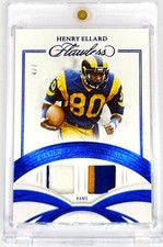 2025 Panini Flawless #GUM-HED Henry Ellard 4/7 Game Used Memorabilia Sapphire