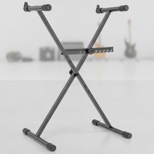 Keyboard Stand - Digital Piano Stand, Single X Style, Black Capacity: 100 lb