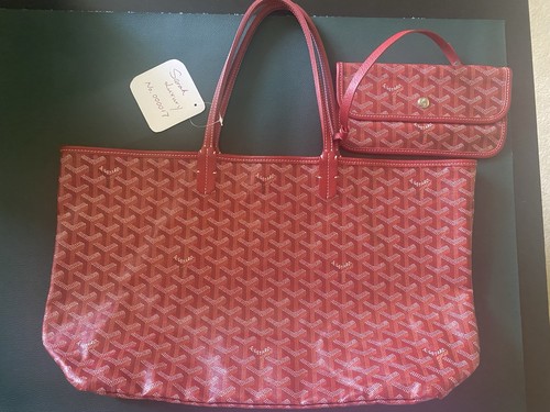 Goyard Goyardine Saint Louis Red PM Tote 
