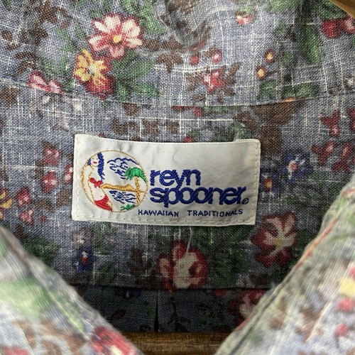 VTG 90s Reyn Spooner Button Up Shirt Mens XL Blue Hawaiian Floral AOP Aloha - Picture 7 of 11