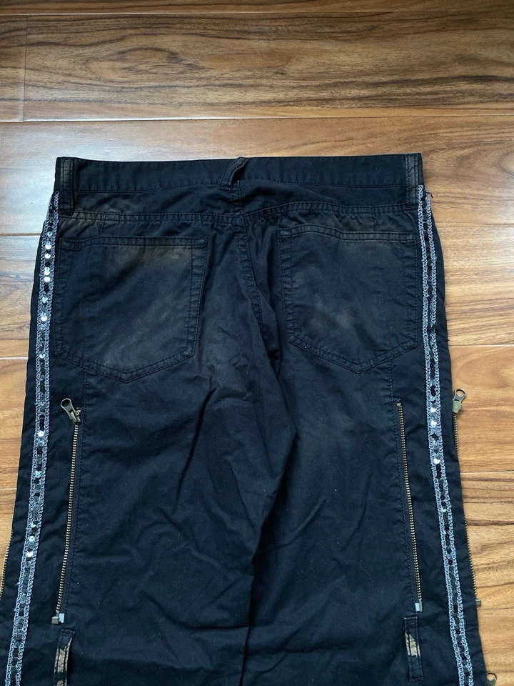PPFM Pants Men's Size 32 Black with Bleached Details Sequon Straight Leg Pants - Image 2 of 4