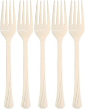 Premium Heavyweight Ivory Plastic Fork (Packs of 51), Durable & Stylish Design,