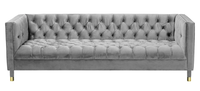 Chesterfield 3 Sitzer Sofa Grau Sofas Textil Stoff Couchen Kreative MöBel Neu