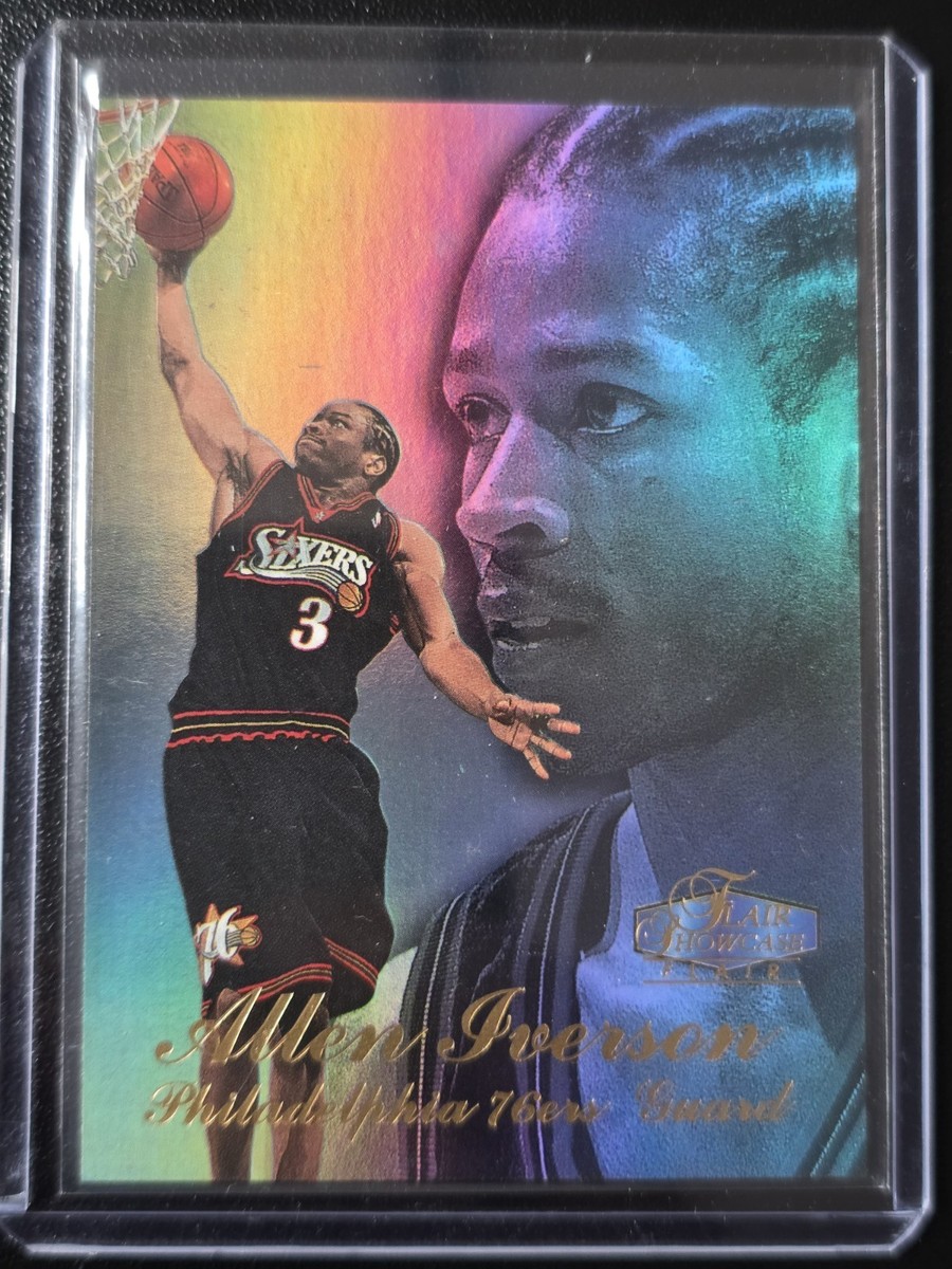 FLEER 1997-98 FLAIR SHOWCASE ALLEN IVERSON #3 ROW 3 PHILADELPHIA 