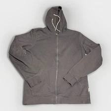 Pact Hoodie Full Zip Organic Essential Cotton Hooded Sweatshirt Gray SZ M