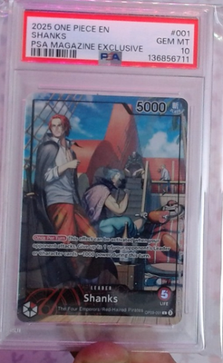 Shanks (2025 PSA Magazine Promo) OP09-001 One Piece Promotion